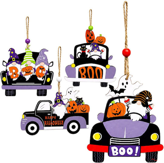 Wooden Halloween Ornament 11x7cm Carnavalista 232836 Random Design Selection