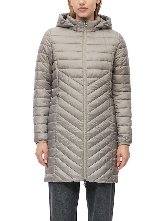 s.Oliver Women's Grey Puffer Jacket for Winter