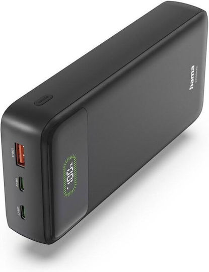 HAMA PD27-W65 Външна Батерия 27000mAh 65W с USB-A Порт и 2 USB-C Порта с Power Delivery Черна