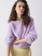 Niby Women's Long Sleeve Cropped Sweater Lilac