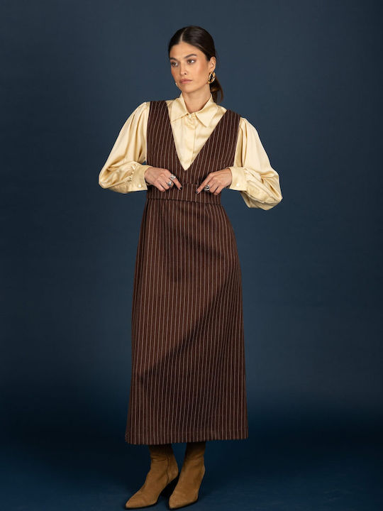 Midikleid Braun