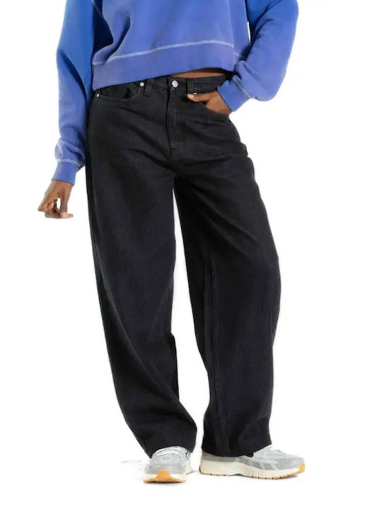 Women's Mid Rise Loose Fit Jeans Black