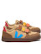 V-10 Kids Sneakers with Hook-and-Loop Closure Brown