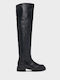 Black Leather Women's Over-the-Knee Boots
