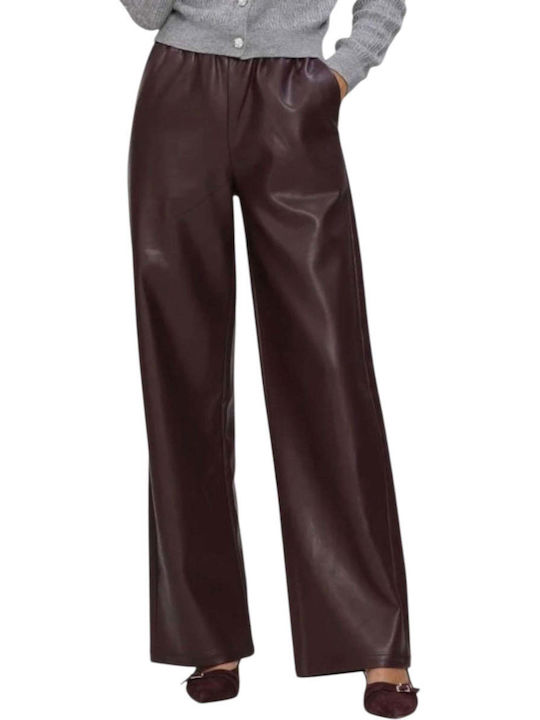 Damen-Stoffhose in Burgunderrot