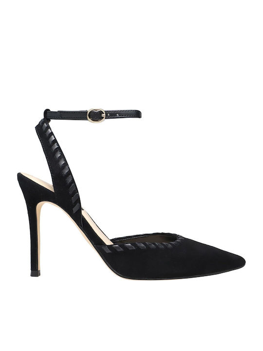 Damen Pumps aus Wildleder mit hohem Absatz Schwarz