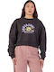 Star Snail Cropped Women's Sweatshirt Black Wash