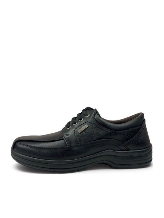 Anatomische Schwarze Herren-Freizeitschuhe aus Leder