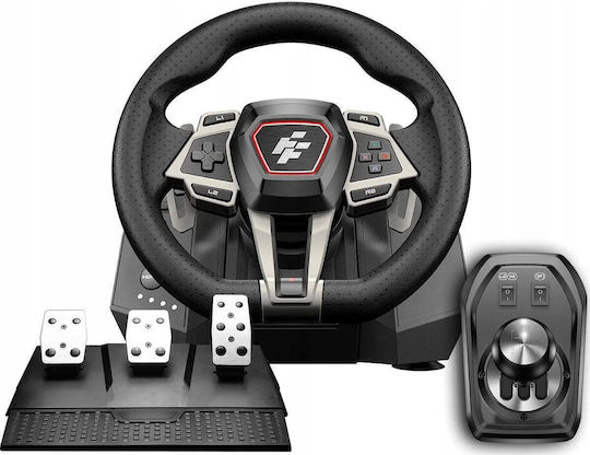FlashFire Imola F107 Volan pentru jocuri cu schimbător de viteze și pedale pentru PC / PS4 / PS5 / Xbox Series X/S cu 900° de rotație