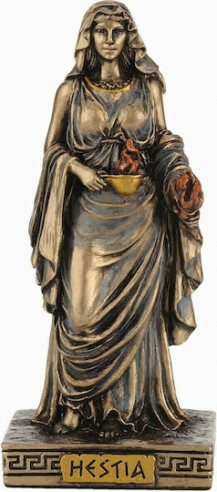 Hestia Miniaturstatue, Bronzeelektroplattierung, Veronese, 8,5 cm