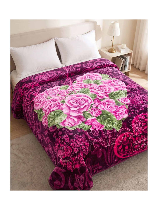 Olia Home Кадифено Одеяло Голямо 220x240 см Лилаво