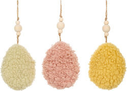 Set of 3 Fabric Hanging Eggs 8x10 cm