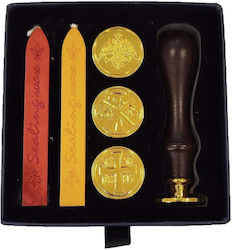 Sealing Wax Set 4 Collectible Ecclesiastical Seals & Handle