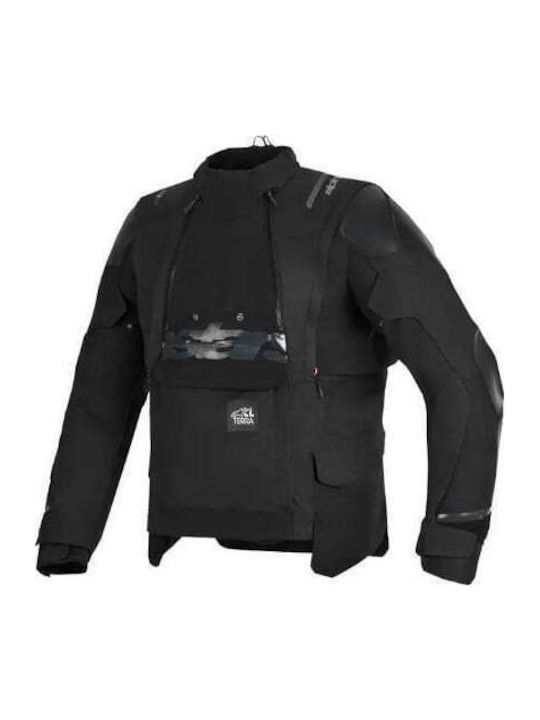 Χειμερινό Ανδρικό Μπουφάν Μηχανής Softshell Αδιάβροχο Μαύρο
