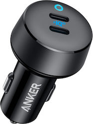 Anker Încărcător Auto de 40 W cu Încărcare Rapidă, cu Porturi: 2x USB-C, Negru