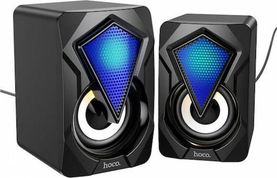 Hoco DS30 Boxe PC 2.0 cu Iluminare RGB și Putere de 6 W Negre