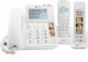 Geemarc Senior 295 Verstärktes Trio-Festnetztelefon mit Anrufbeantworter, 30 dB, Weiß