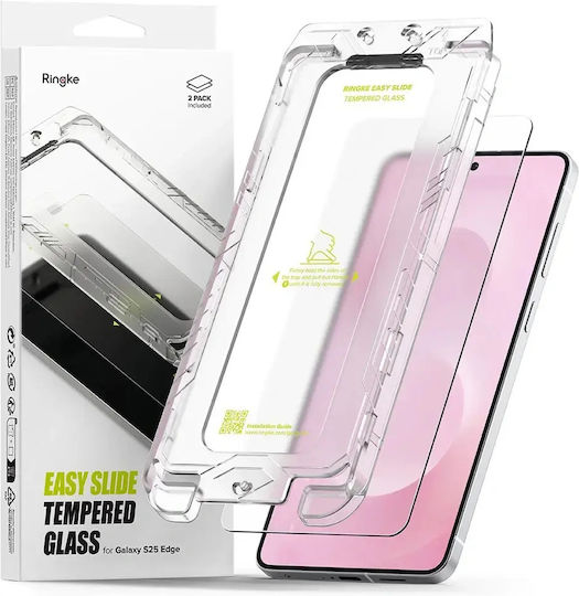 Θραυστό Γυαλί Ringke Easy Slide Samsung Galaxy S25 Edge Clear 2 Pack