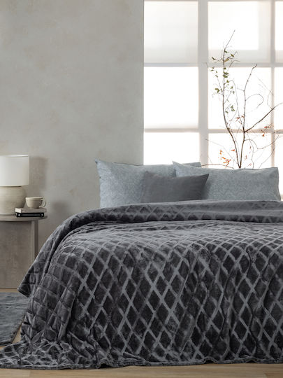 Palamaiki Nadine Κουβέρτα Fleece Μονή 160x240εκ. Coal