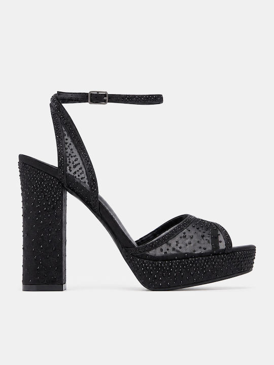 Luigi Sandalen mit Strass Schwarz