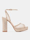 Sandalen mit Strass in Gold