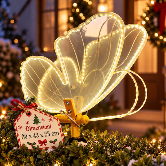 Bakaji Illuminated White Butterfly Christmas Figure, 43 cm Tall