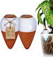 Set 2 Relaxdays Clay Plant Watering Spikes 350 Ml Slow-release Watering System White