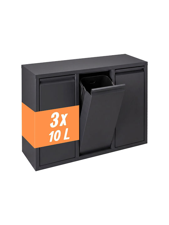 Relaxdays Coș de Reciclare Metalic 10 l Negru