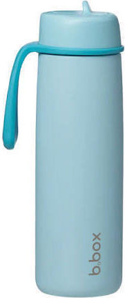 B.Box Stainless Steel Kids Batman Thermos Water Bottle with Pop-Up Spout Turquoise 690ml