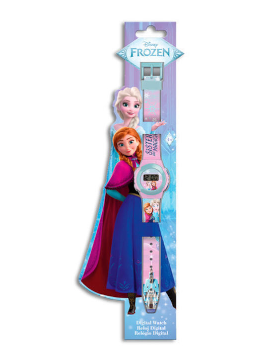Disney Frozen Ψηφιακό Παιδικό Ρολόι με Καουτσούκ Λουράκι