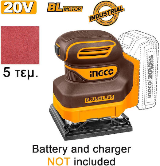 Ingco CSHSLI2024 20V Solo Cordless Palm Sander