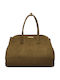 Women's Suede Handbag Khaki