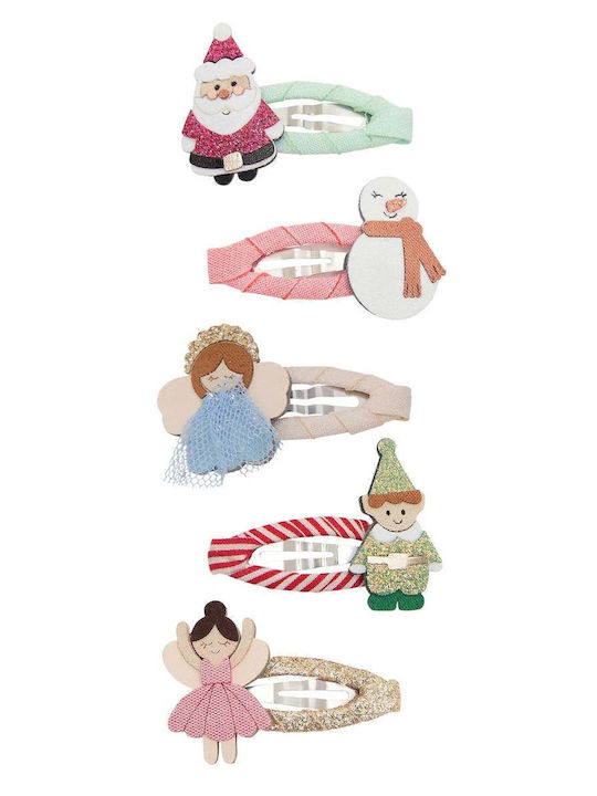 Mimi & Lula Cute Xmas Characters Σετ Παιδικά Κοκαλάκια με Κλιπ 5τμχ