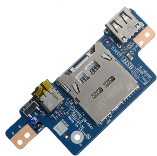 USB-Platine, USB- und SD-Kartenleser sowie Audioanschluss-Platine für Laptop Lenovo Ideapad Y700-15isk 80nv, Touch-15isk 80nw, Y700-17isk 80q0 Ns-a543 By511 45518112002 5c50k28152 5cd50k37661 Art.-Nr. 1-brd410