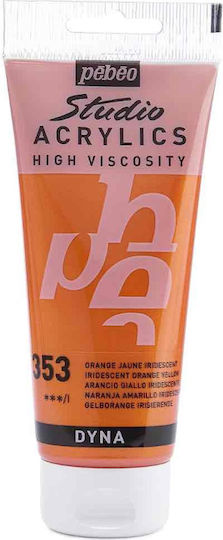 Studio Acrylics Acrylic Paint 100ml Pébéo 353 Iridescent Orange Yellow