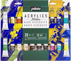 Studio Acrylics Acrylic Paint Set 20 x 20 ml with Brush Pébéo Studio Acrylics Acrylic Paint Set 20 x 20 ml with Brush Pébéo