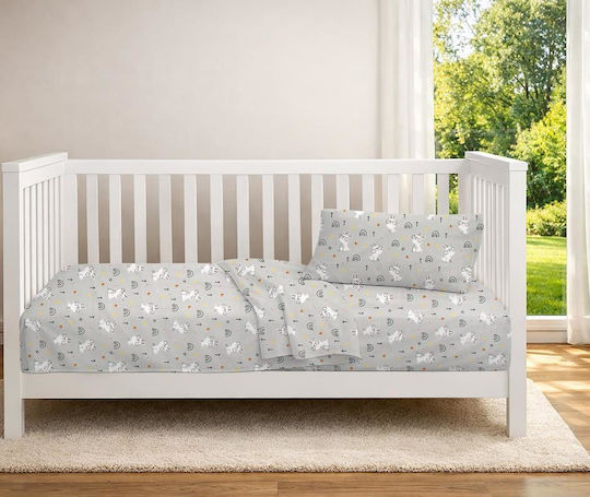 Dimcol Rabbit Garden 586 Σετ Πάπλωμα Κούνιας Πολύχρωμο 120x160cm