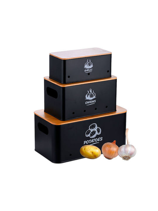Relaxdays Set de 3 Cutii Metalice de Uz General...