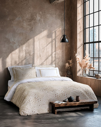 Nima Kenya King Size Bed Sheet Set 270x280 cm Beige (4 pcs)