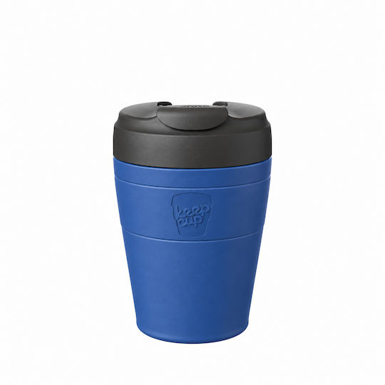 Keep Cup Commuter M Pahar Termos din Oțel Inoxidabil 340 ml Pahar pentru Cafea Cobalt Black Albastru Negru
