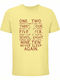 T-shirt Unisex " A Nightmare On Elm Street One Two Freddy’s Coming You Halloween " Light Yelow
