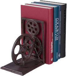 Relaxdays Retro Dark Brown Cast Iron Bookends