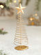 Brăduț Decorativ de Crăciun din Metal 19,5 cm Auriu