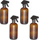 Set de 4 Sticle Pulverizatoare Reglabile din Sticlă Maro de 500 ml