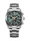 Eco-Drive Мъжки Часовник Хронограф с Метална Верижка Сребрист