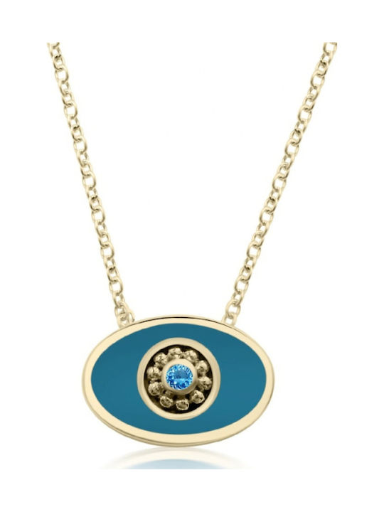 Chrilia Eye Necklace in 9K Gold with Zircon