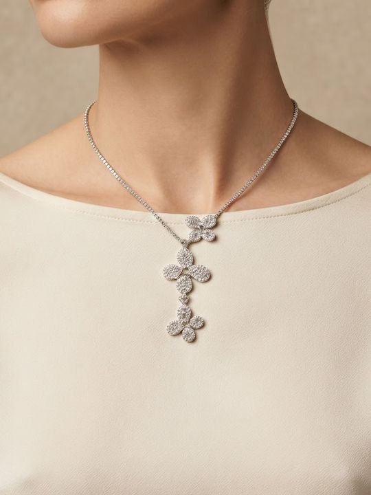 Prime Steel Halskette mit Blumenmotiv aus Stahl
