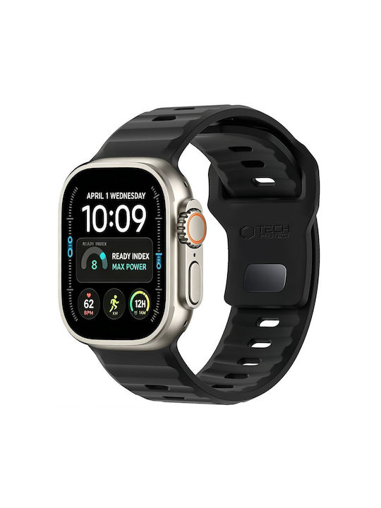 Tech-protect Silicone Line Apple Watch 8 9 10 11 12 Se Ultra 44 45 46 49 Mm Black 5906302398980