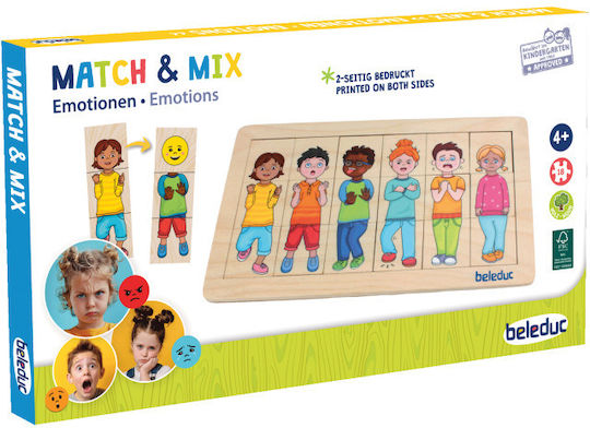 Holz-Kinderpuzzle Match and Mix Emotionen 18 Teile