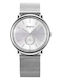 Women's Battery-Powered Watch with Silver Metal Bracelet
